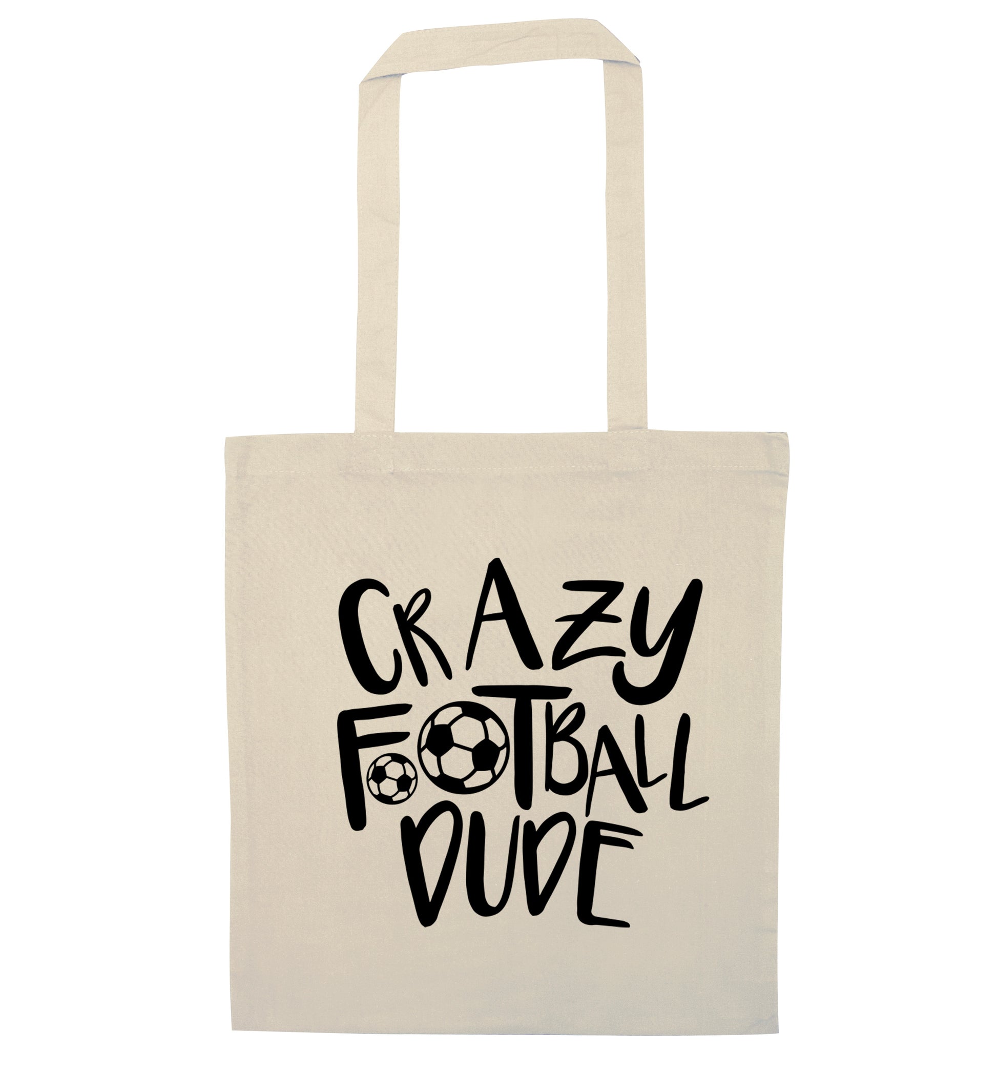 Crazy football dude natural tote bag