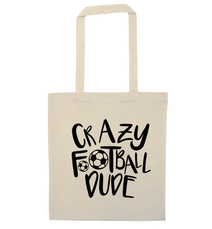 Crazy football dude natural tote bag