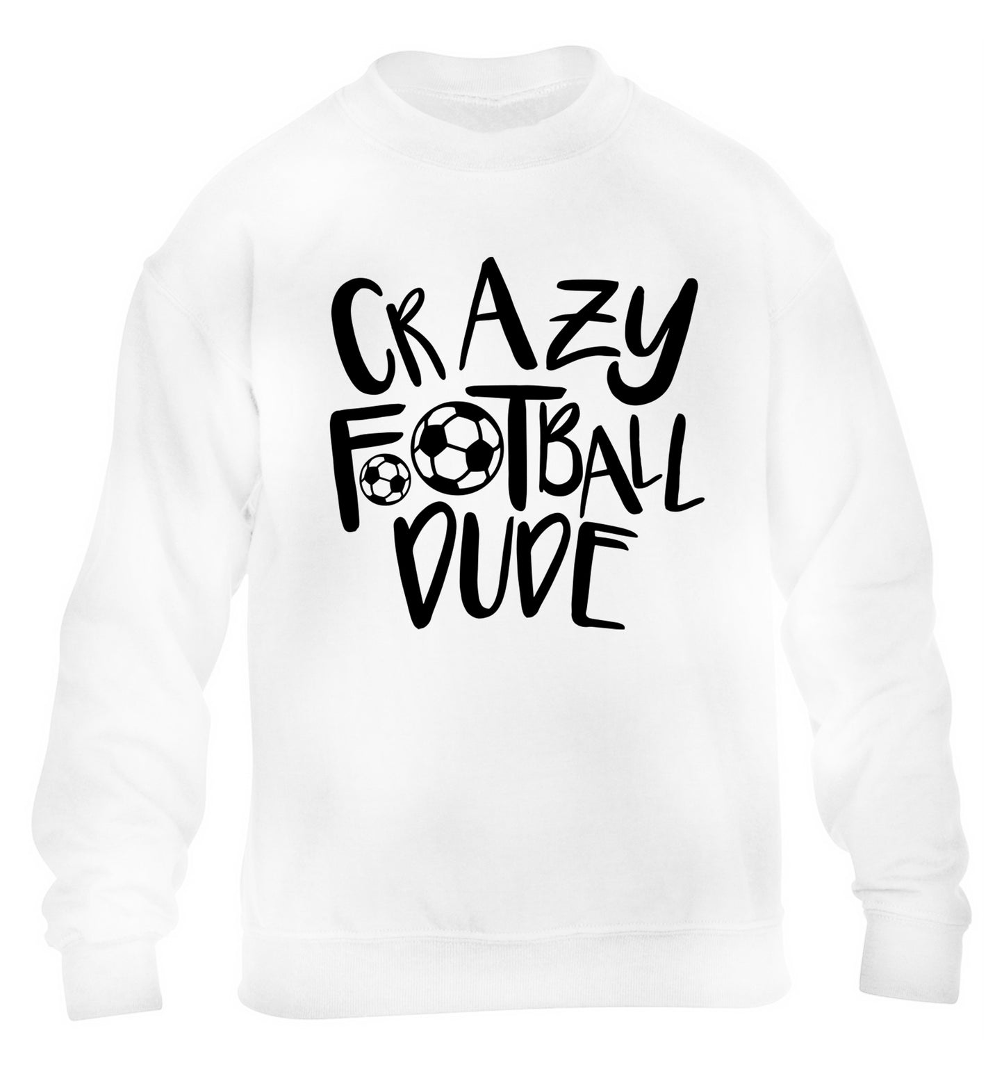 Crazy football dude children's white sweater 12-14 Years