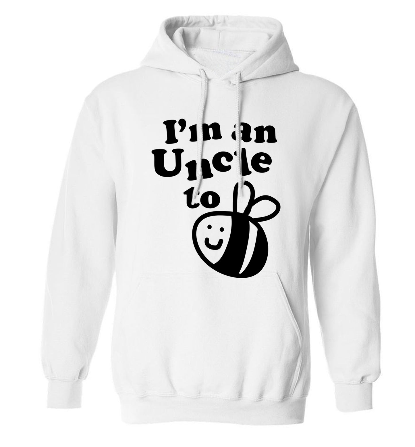 I'm an uncle to be adults unisex white hoodie 2XL
