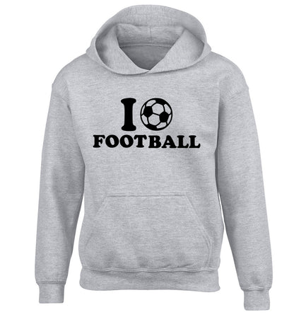 I love football children's grey hoodie 12-14 Years