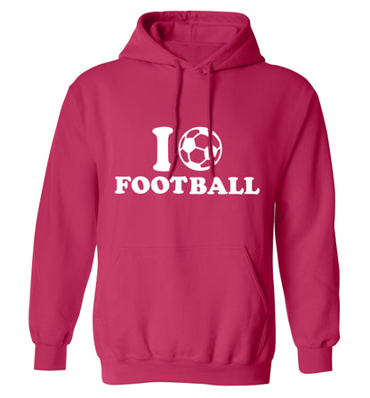 I love football adults unisexpink hoodie 2XL