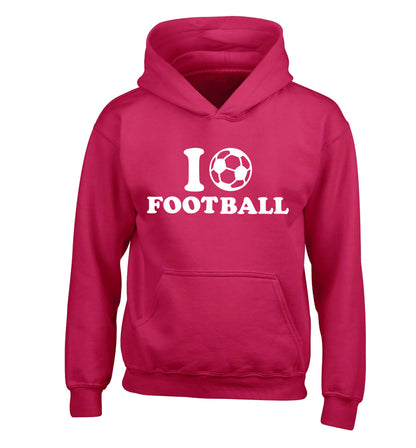 I love football children's pink hoodie 12-14 Years