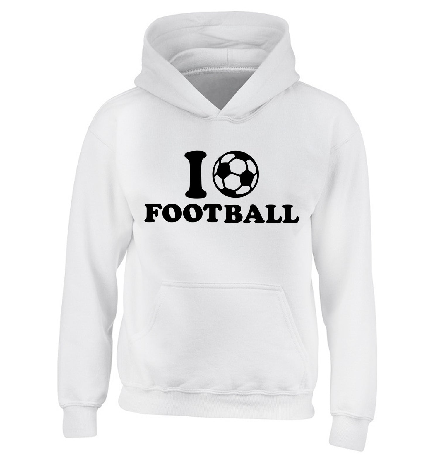 I love football children's white hoodie 12-14 Years