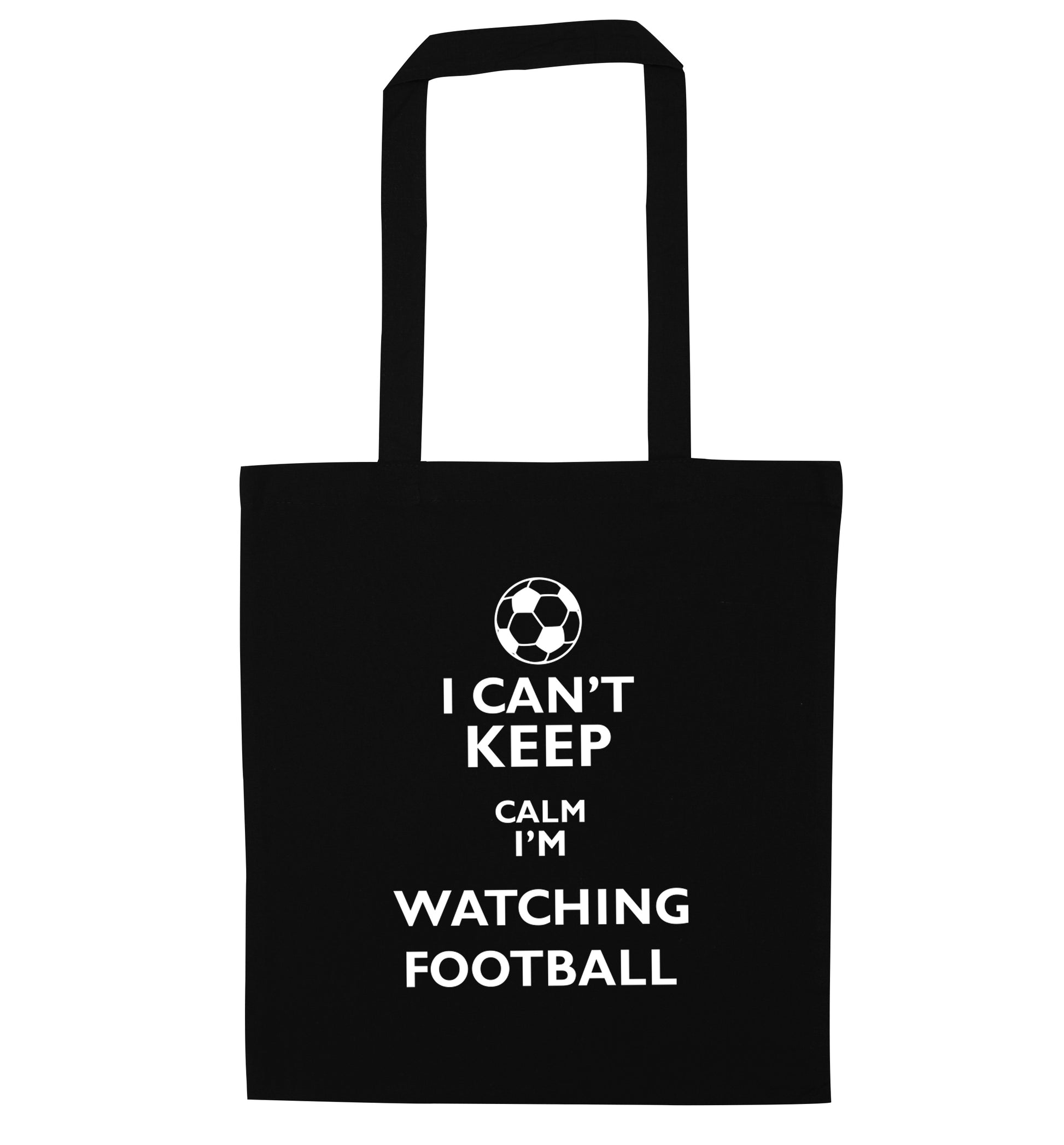 I can't keep calm I'm watching the football black tote bag