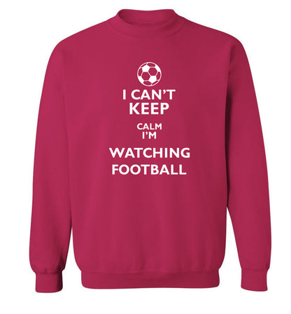 I can't keep calm I'm watching the football Adult's unisexpink Sweater 2XL