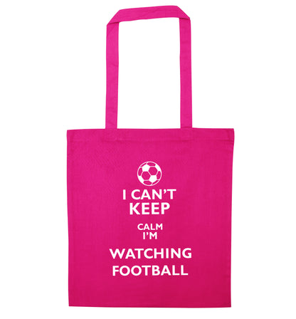 I can't keep calm I'm watching the football pink tote bag