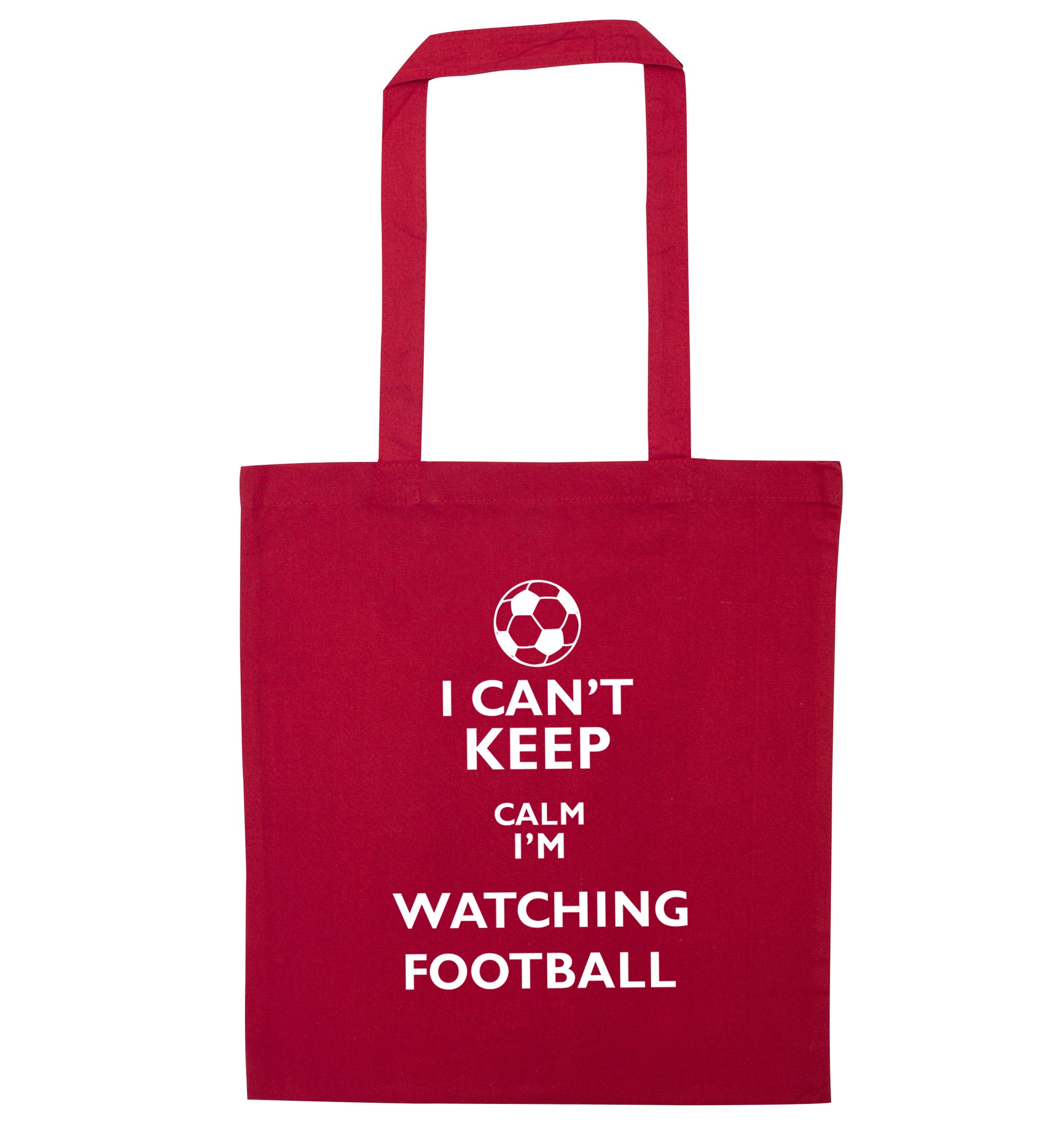 I can't keep calm I'm watching the football red tote bag