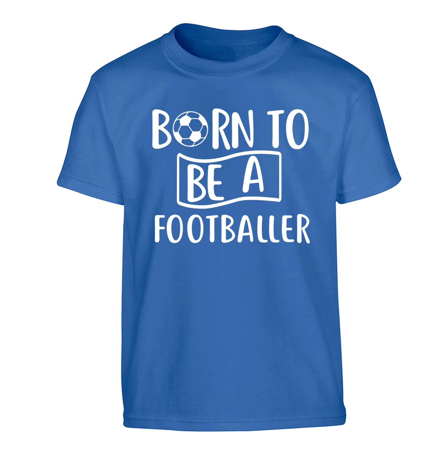 Born to be a footballer Children's blue Tshirt 12-14 Years