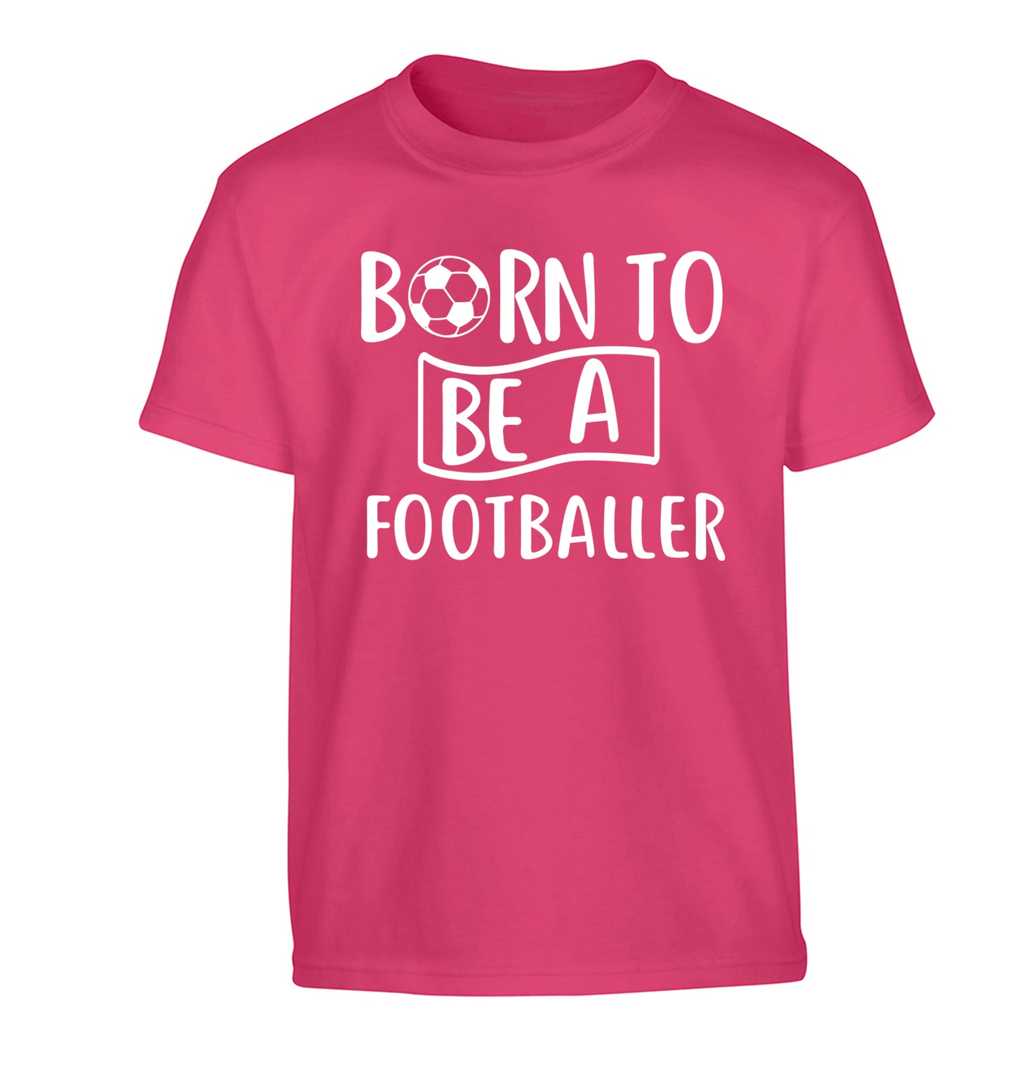Born to be a footballer Children's pink Tshirt 12-14 Years