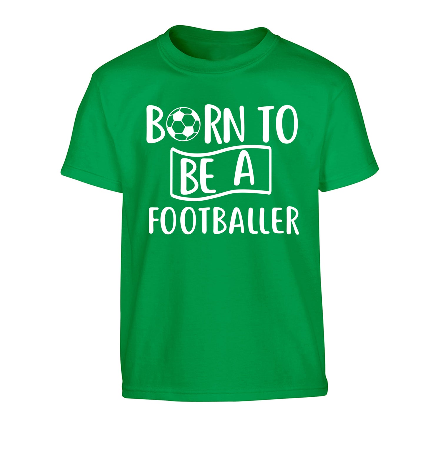 Born to be a footballer Children's green Tshirt 12-14 Years