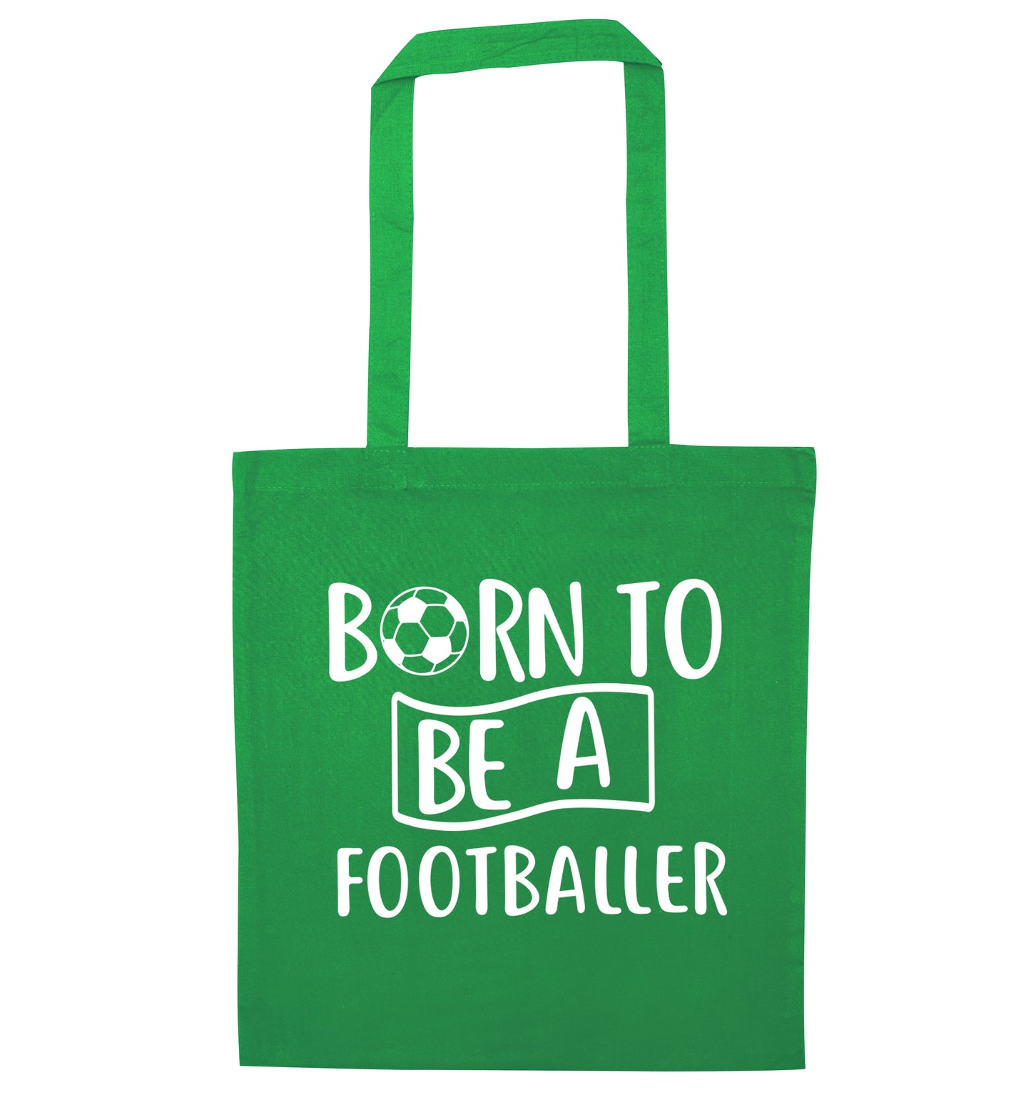 Born to be a footballer green tote bag