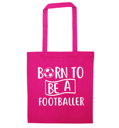 Born to be a footballer pink tote bag