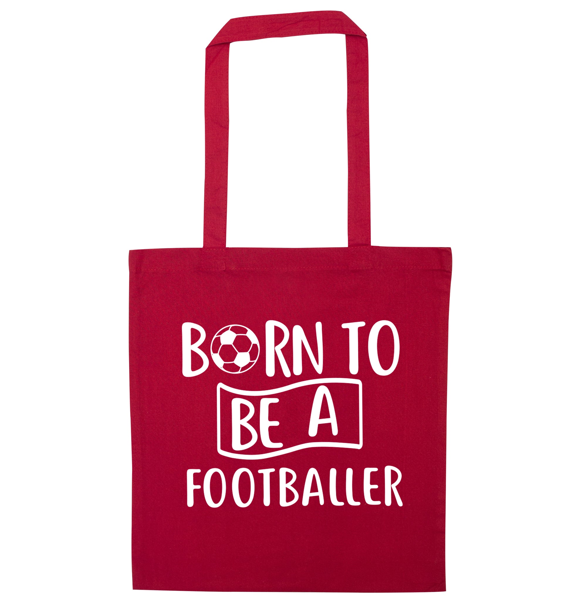 Born to be a footballer red tote bag