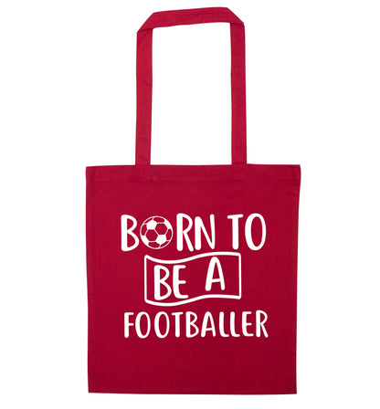 Born to be a footballer red tote bag