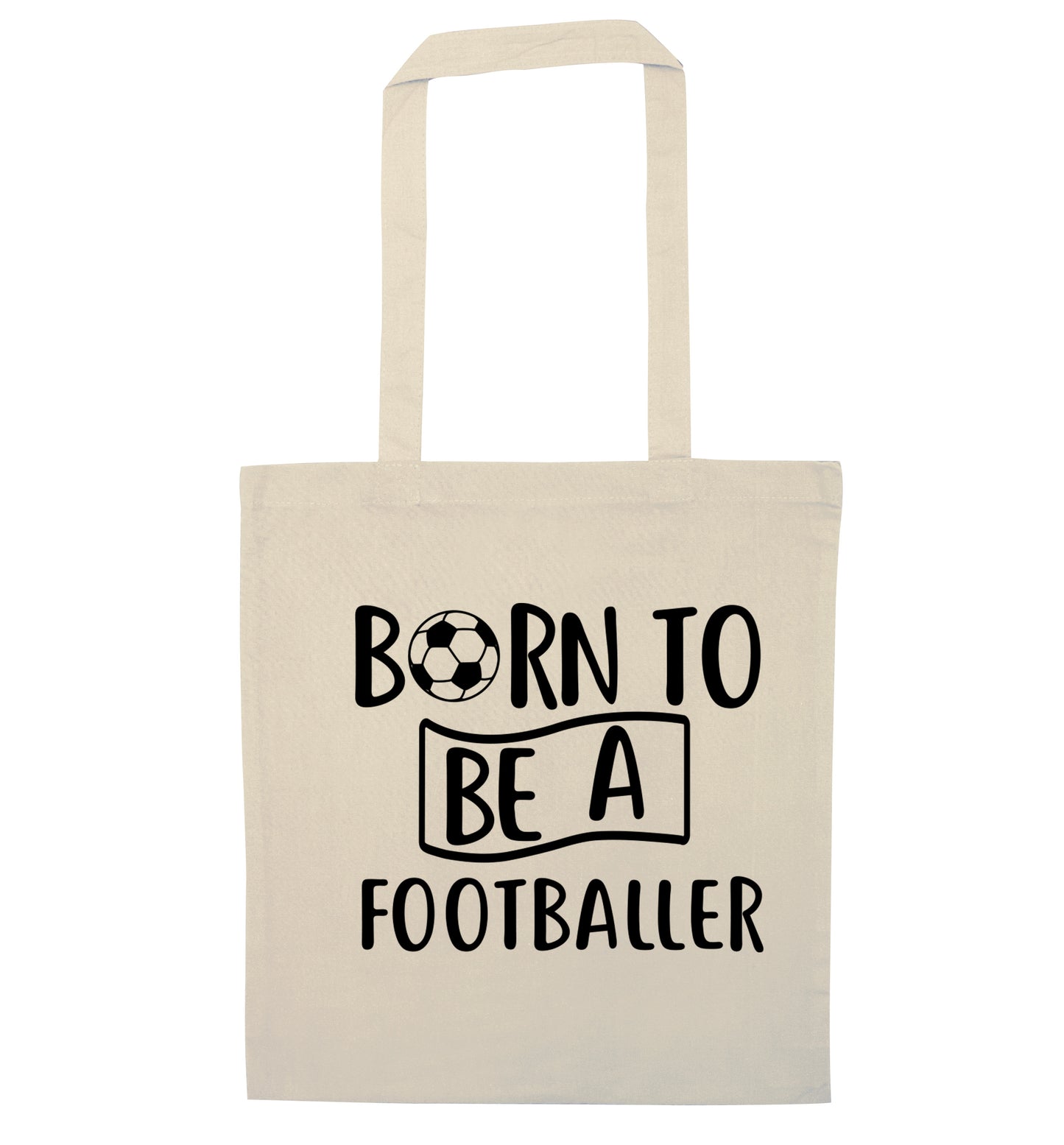 Born to be a footballer natural tote bag