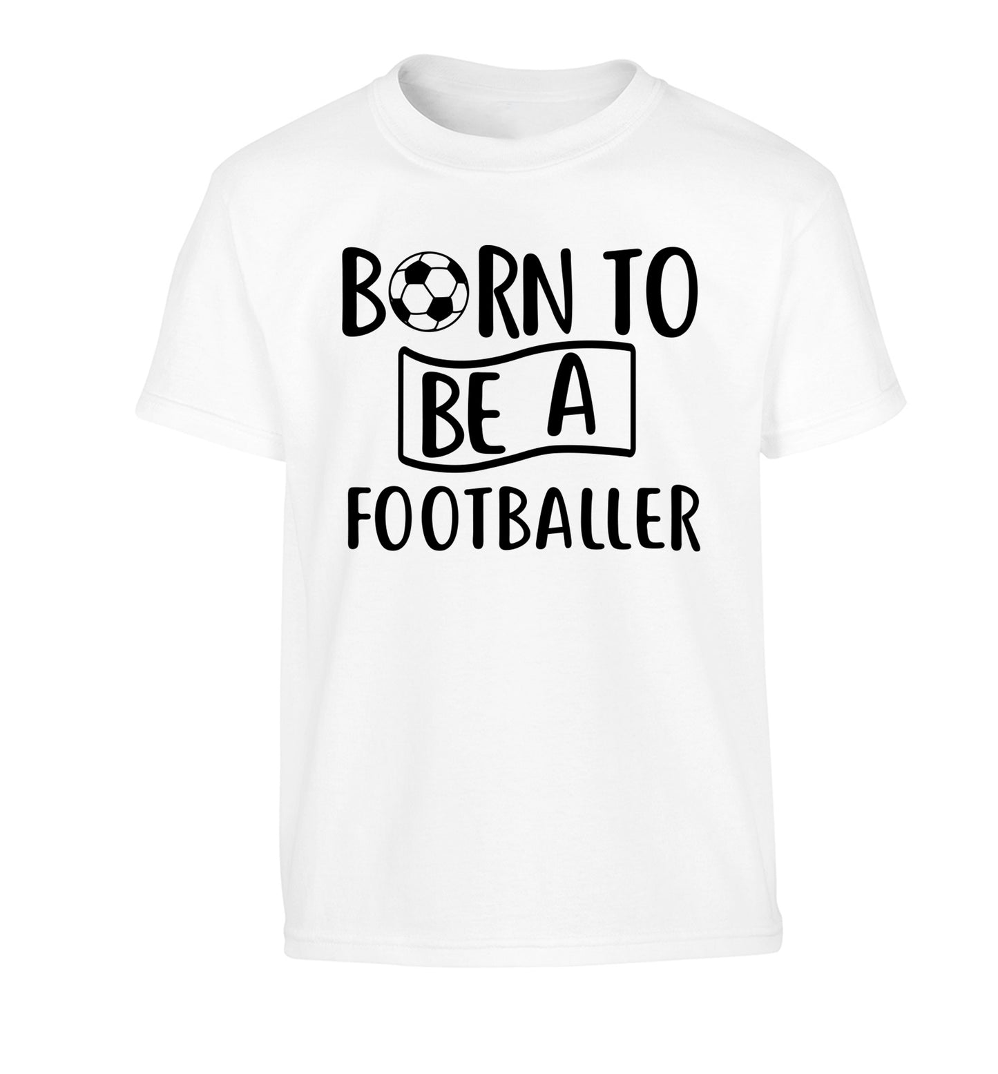 Born to be a footballer Children's white Tshirt 12-14 Years