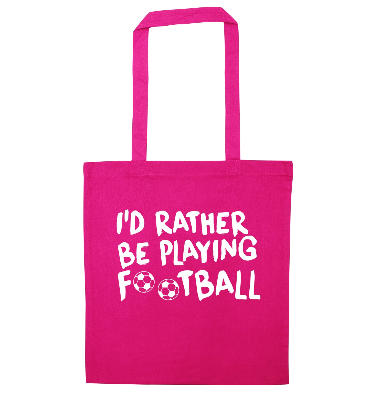 I'd rather be playing football pink tote bag