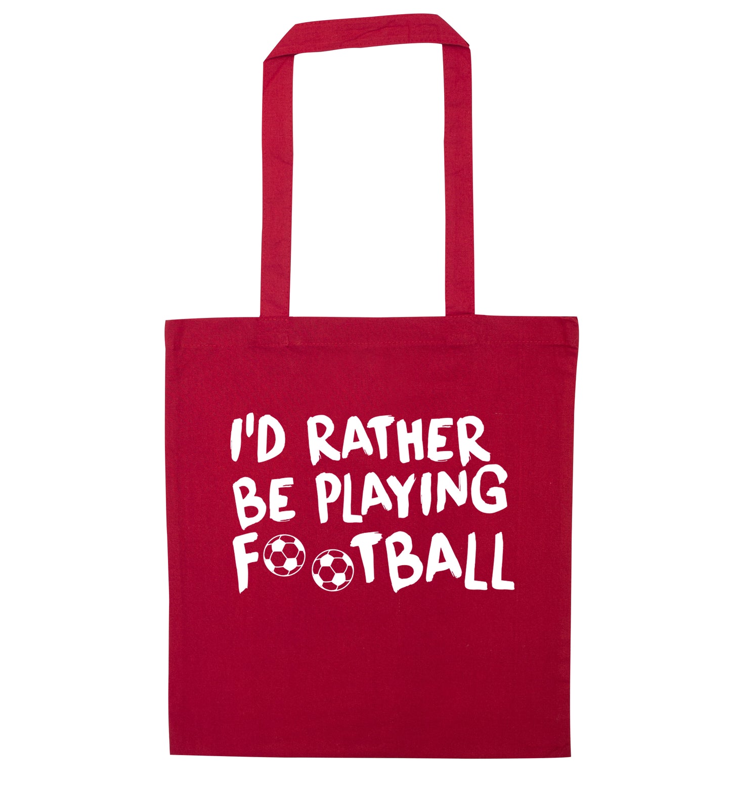 I'd rather be playing football red tote bag
