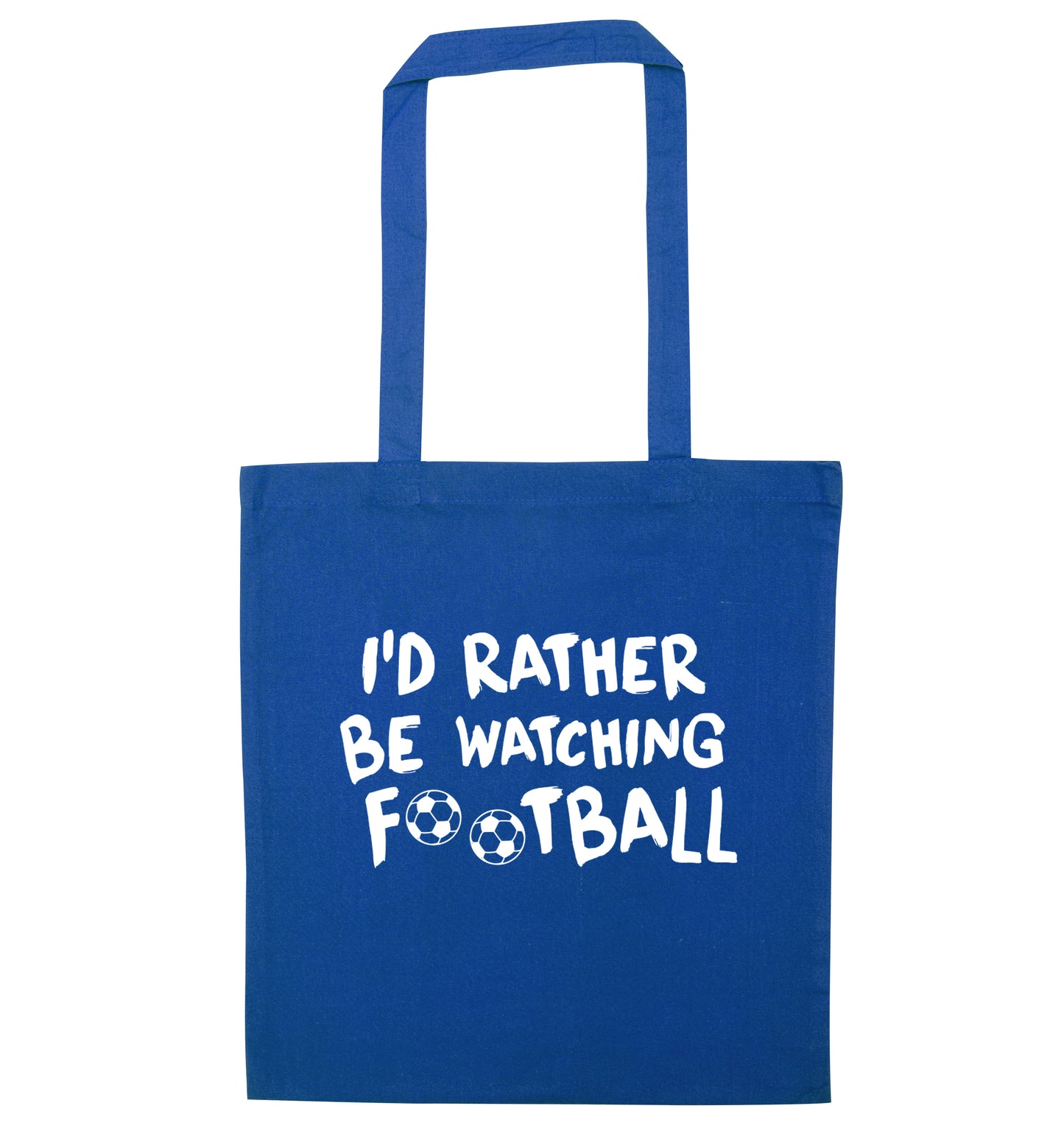 I'd rather be watching football blue tote bag