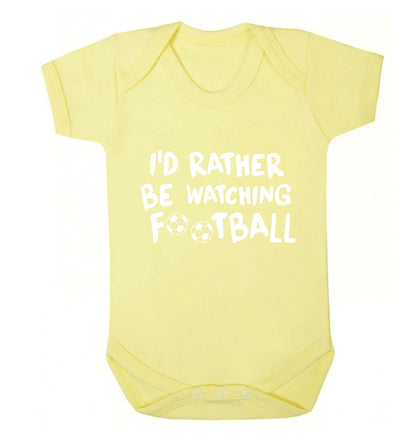 I'd rather be watching football Baby Vest pale yellow 18-24 months
