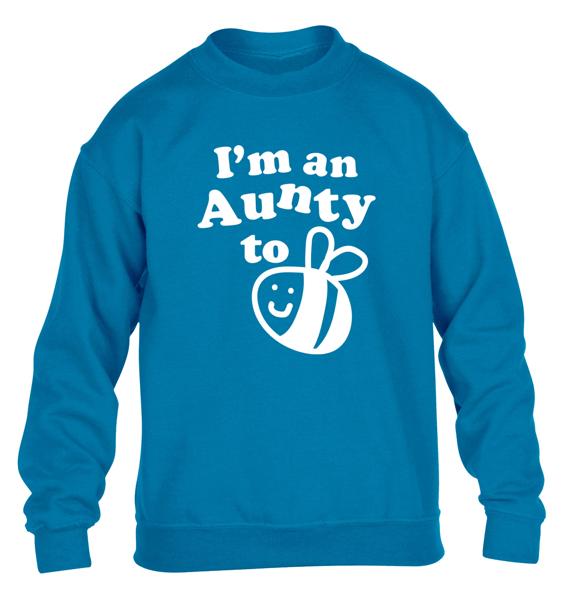 I'm an aunty to be children's blue sweater 12-14 Years