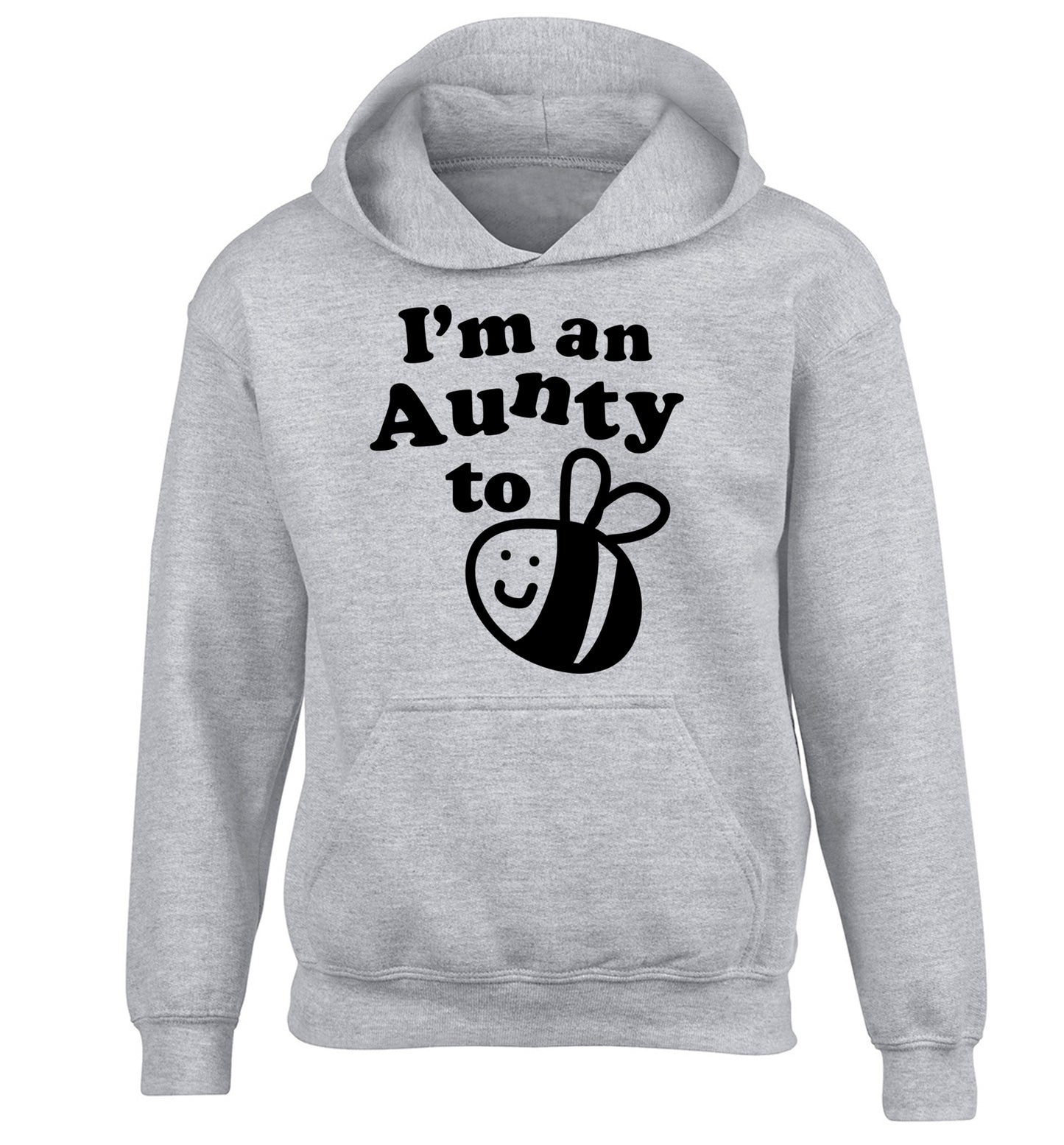 I'm an aunty to be children's grey hoodie 12-14 Years