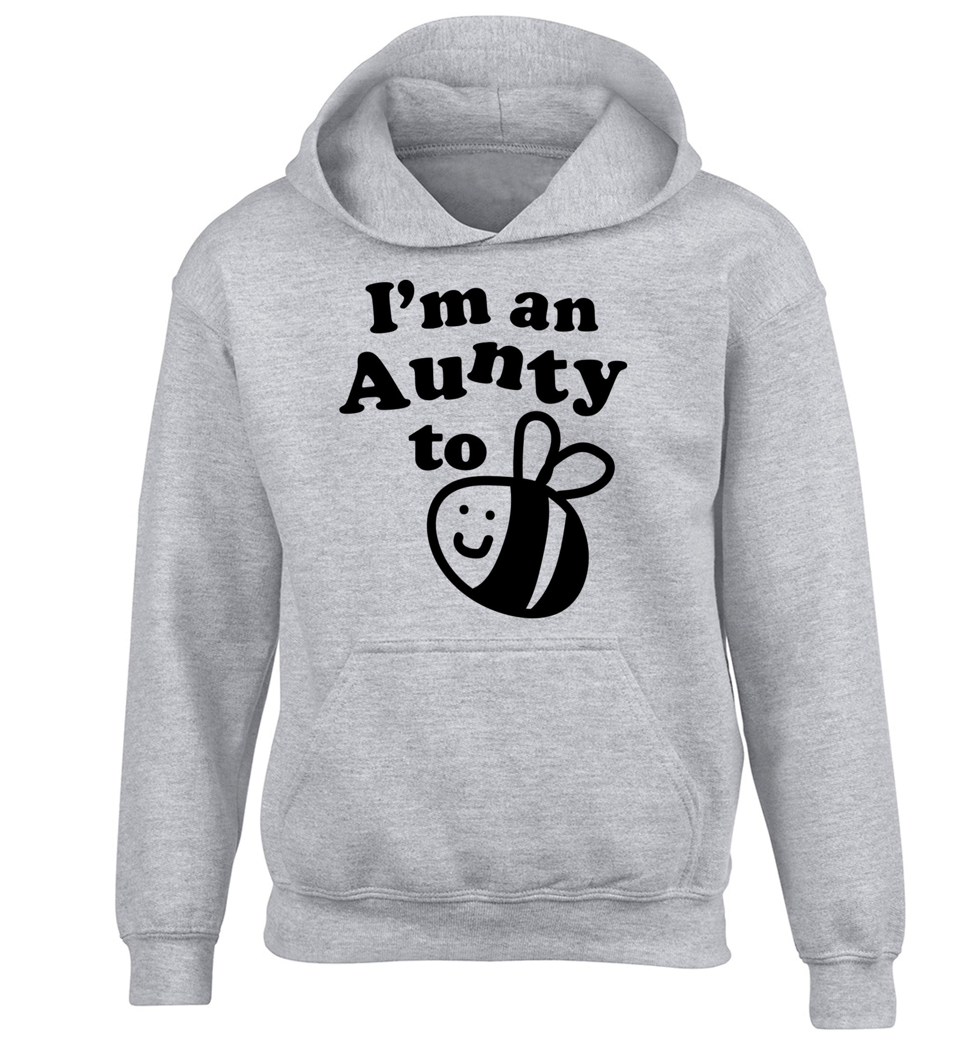 I'm an aunty to be children's grey hoodie 12-14 Years