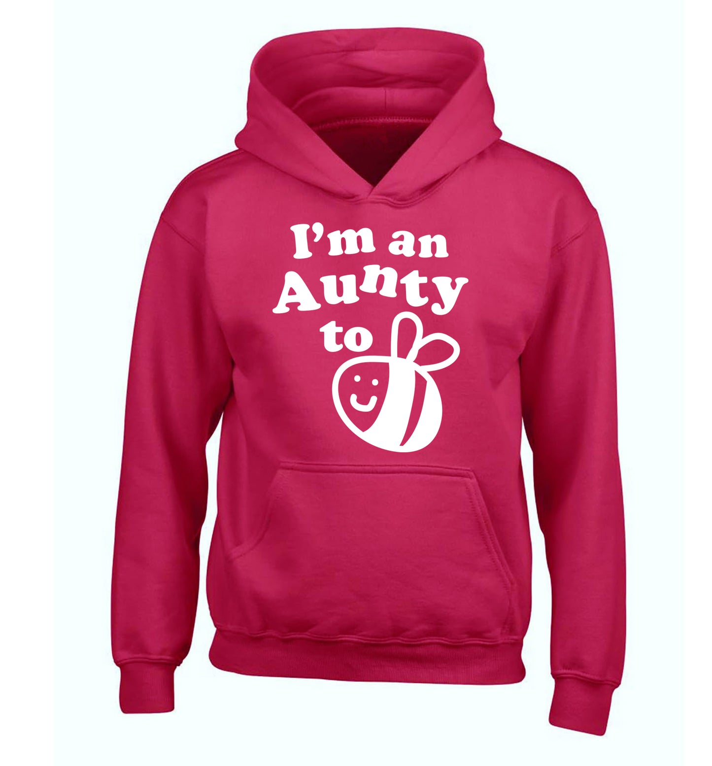 I'm an aunty to be children's pink hoodie 12-14 Years