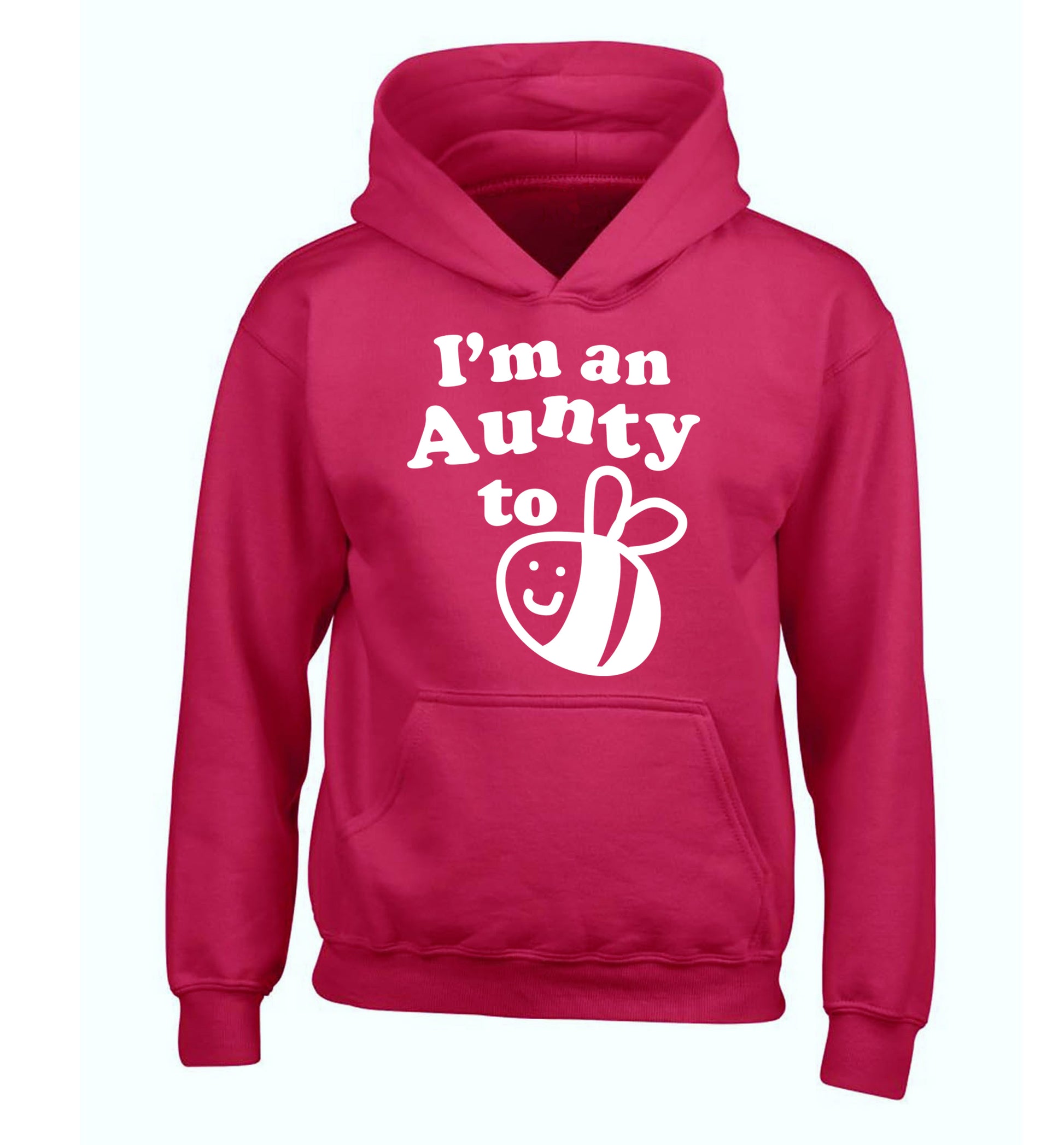 I'm an aunty to be children's pink hoodie 12-14 Years