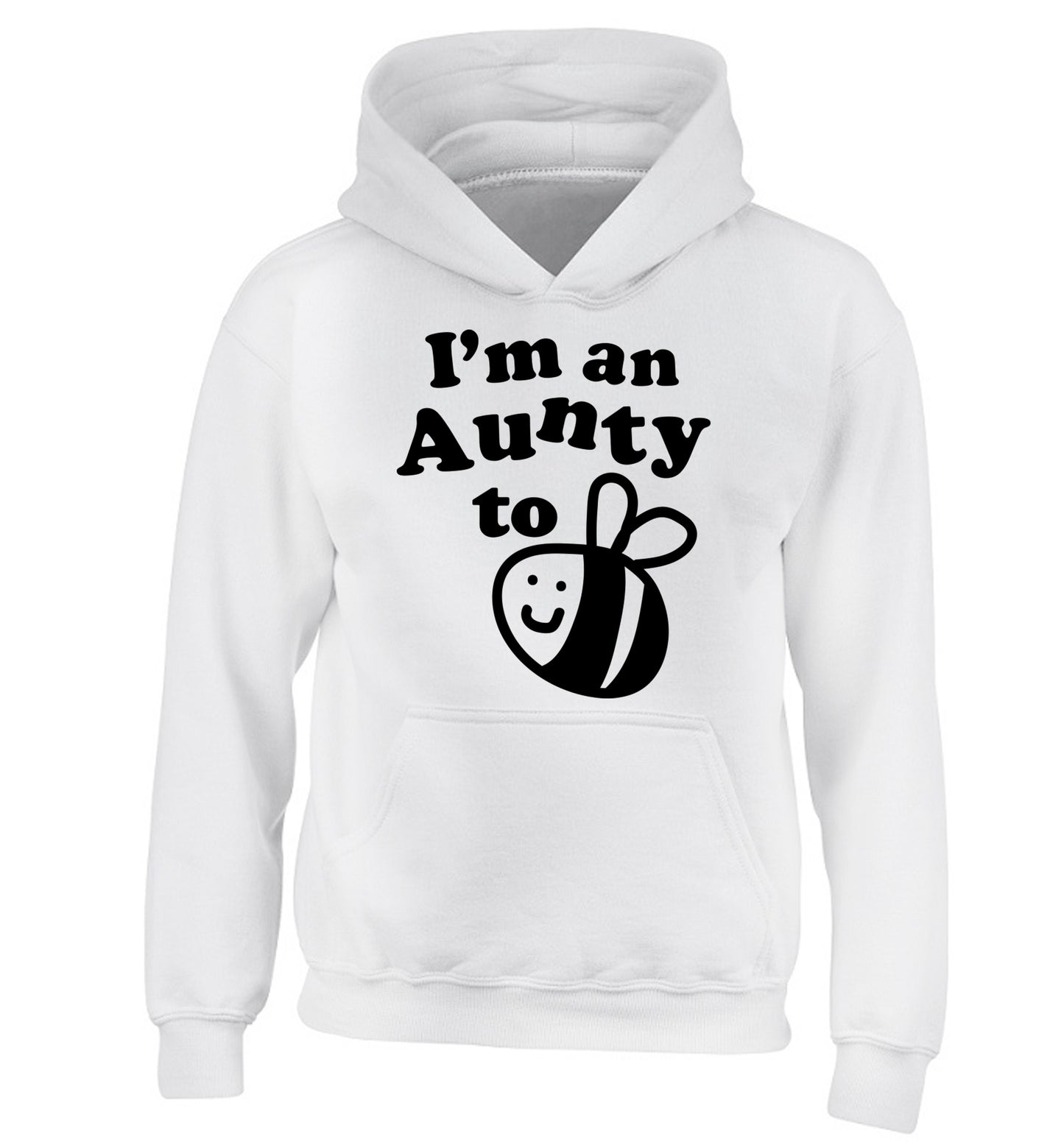 I'm an aunty to be children's white hoodie 12-14 Years