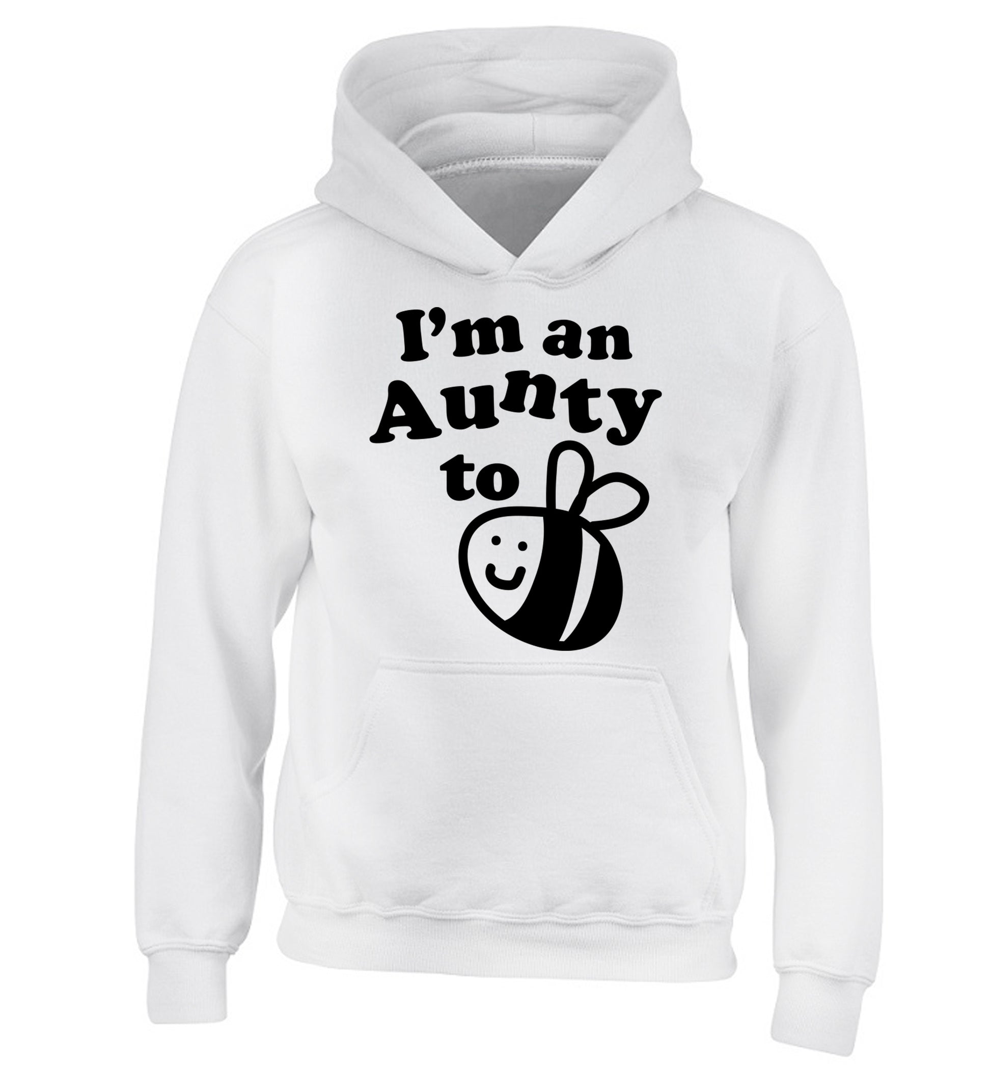I'm an aunty to be children's white hoodie 12-14 Years