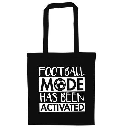 Football mode has been activated black tote bag