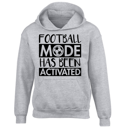 Football mode has been activated children's grey hoodie 12-14 Years