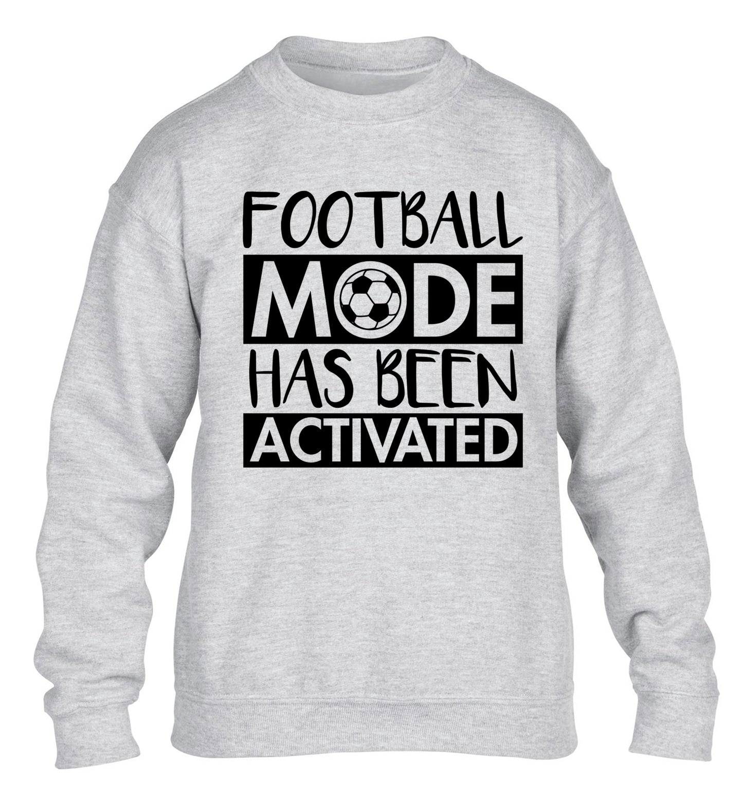 Football mode has been activated children's grey sweater 12-14 Years