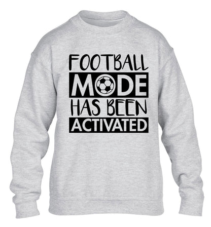 Football mode has been activated children's grey sweater 12-14 Years