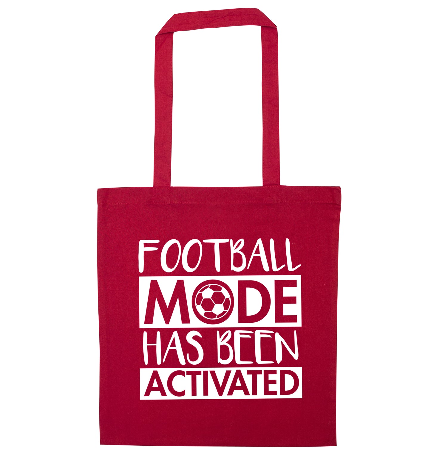 Football mode has been activated red tote bag