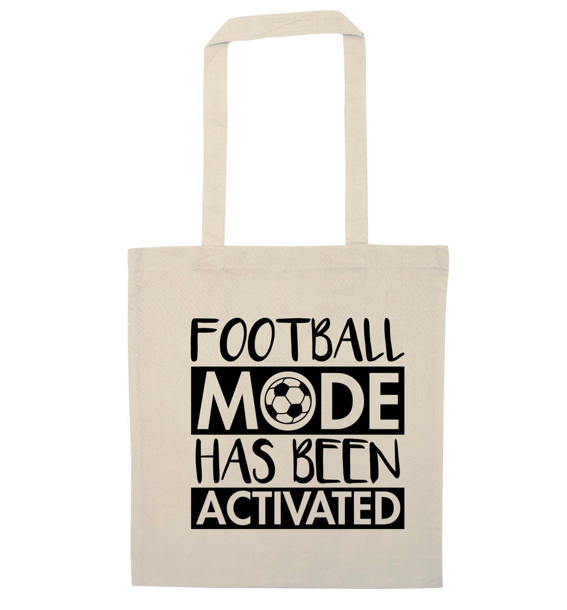 Football mode has been activated natural tote bag
