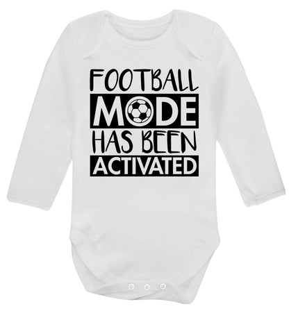 Football mode has been activated Baby Vest long sleeved white 6-12 months