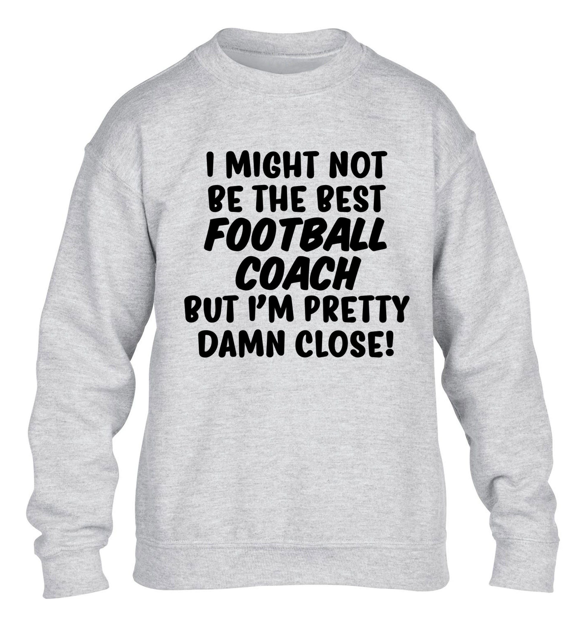 I might not be the best football coach but I'm pretty close! children's grey sweater 12-14 Years