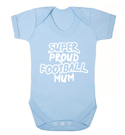 Super proud football mum Baby Vest pale blue 18-24 months
