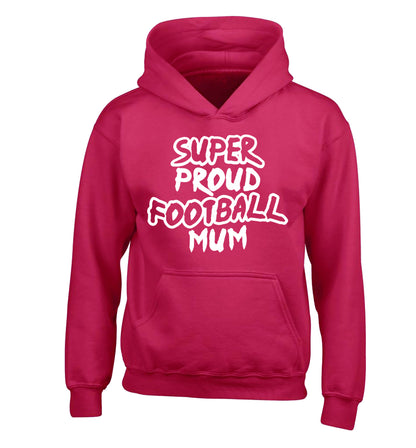 Super proud football mum children's pink hoodie 12-14 Years