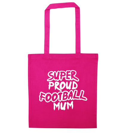 Super proud football mum pink tote bag