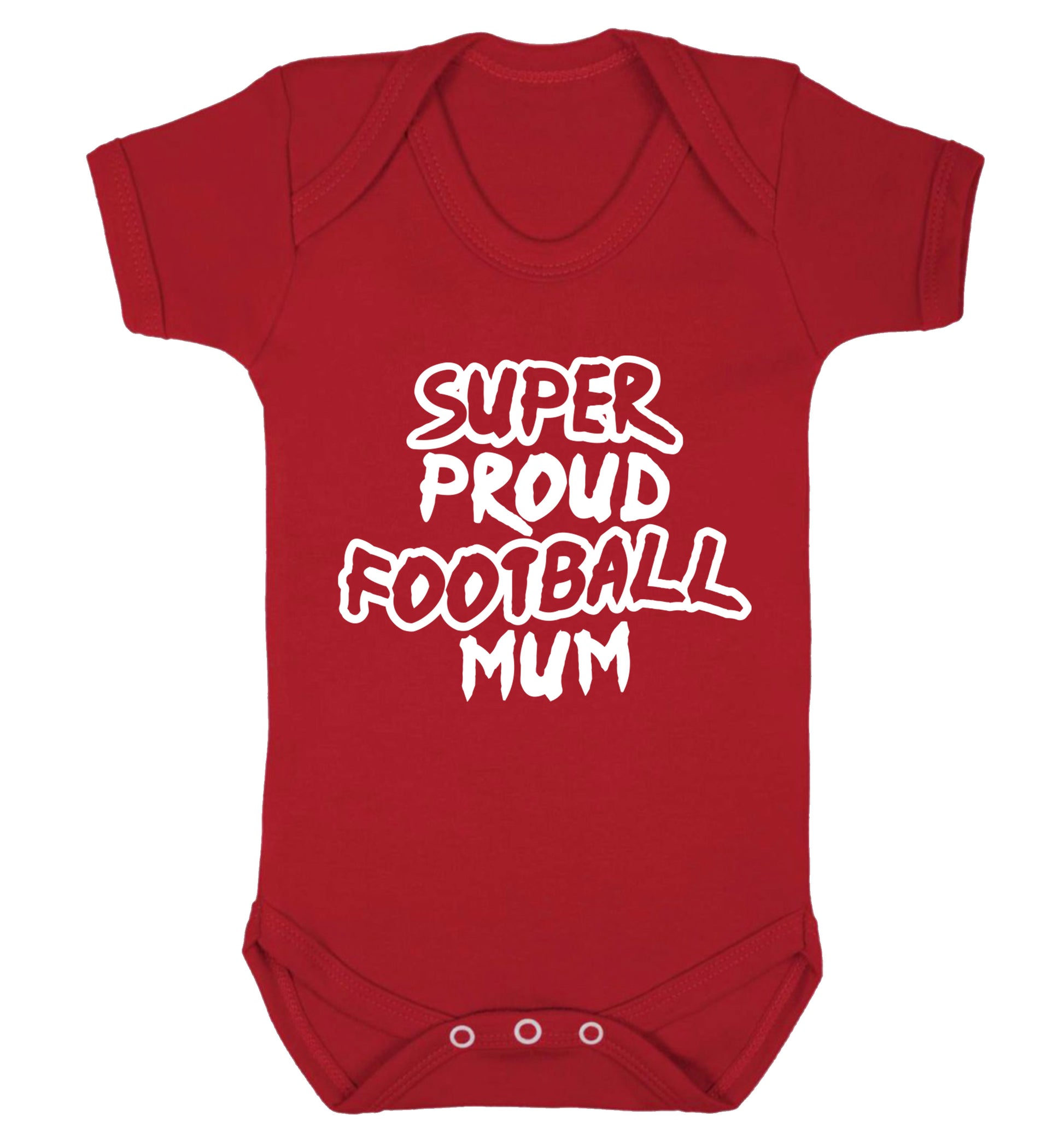 Super proud football mum Baby Vest red 18-24 months