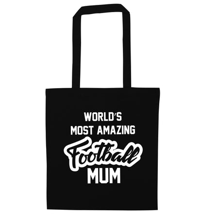 Worlds most amazing football mum black tote bag