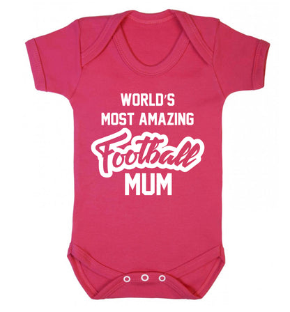 Worlds most amazing football mum Baby Vest dark pink 18-24 months