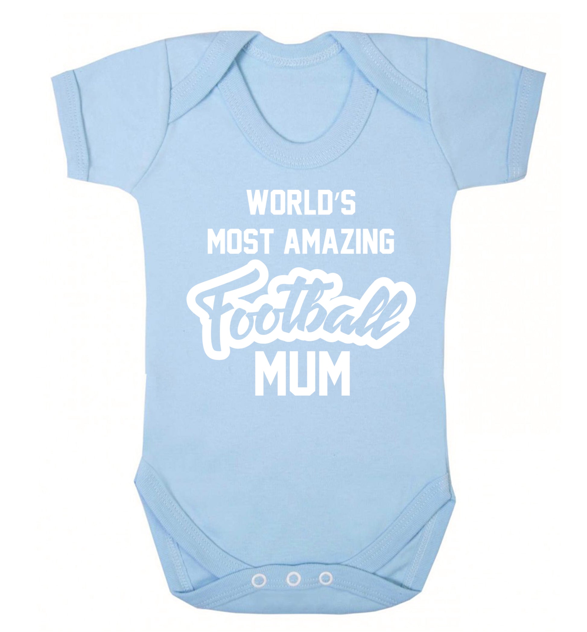 Worlds most amazing football mum Baby Vest pale blue 18-24 months
