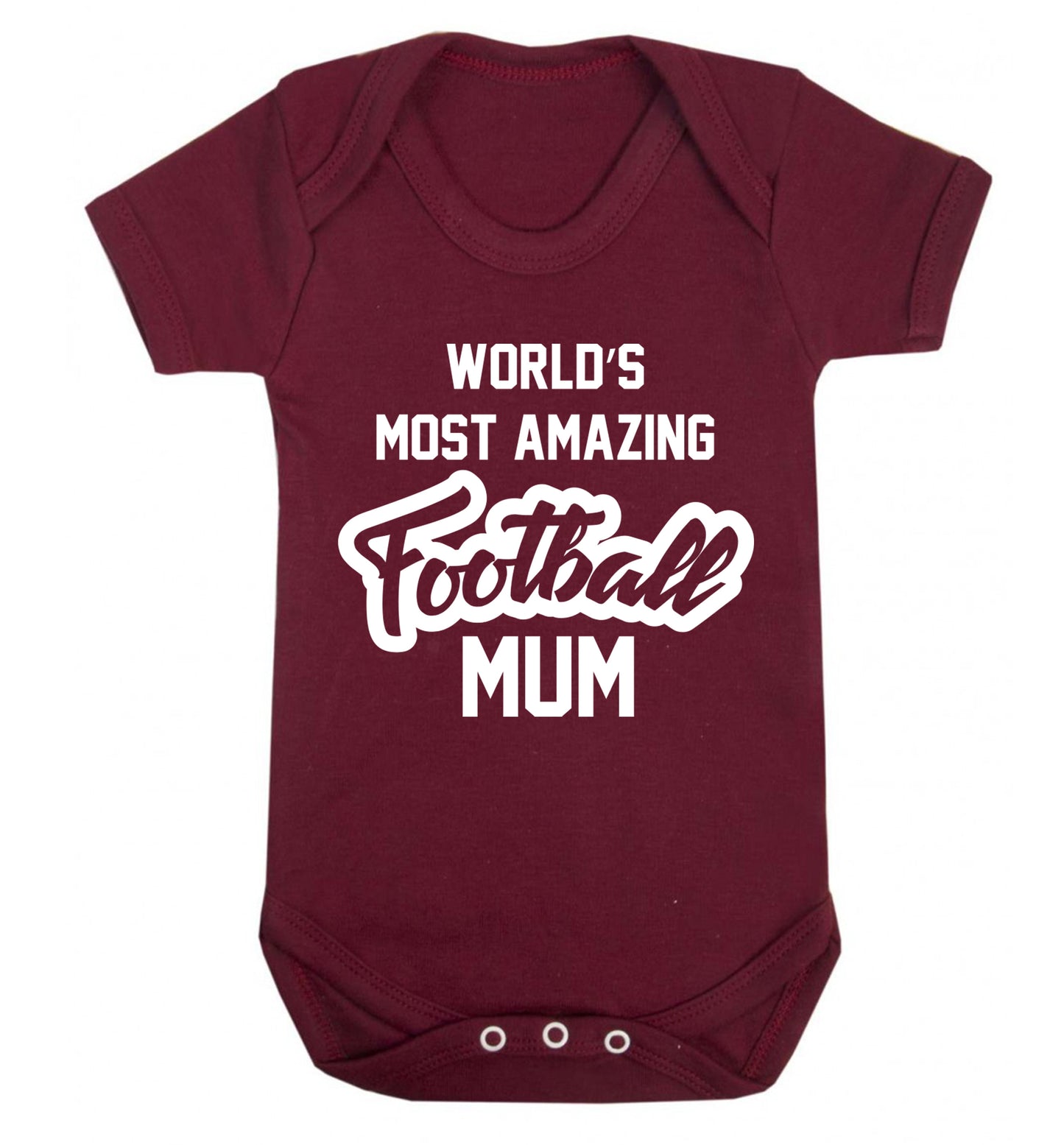 Worlds most amazing football mum Baby Vest maroon 18-24 months