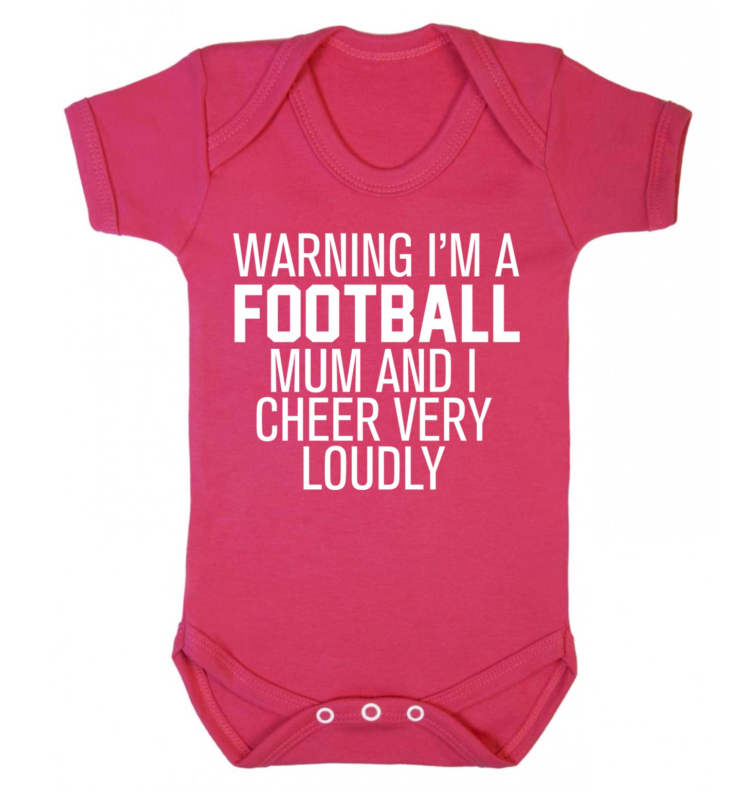 Warning I'm a football mum and I cheer very loudly Baby Vest dark pink 18-24 months