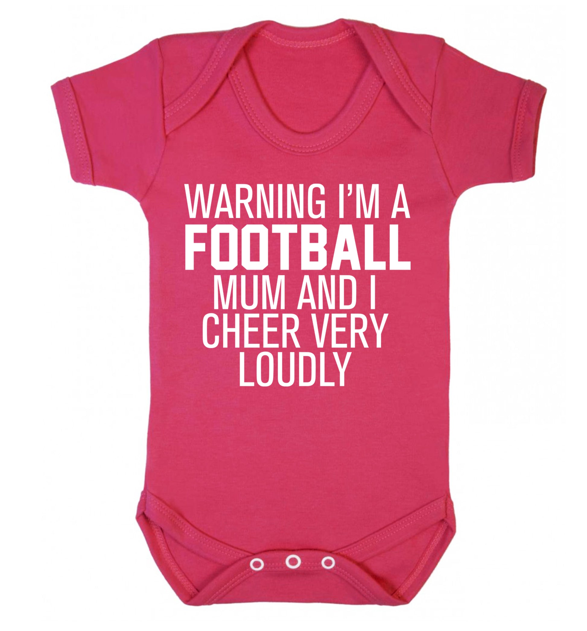 Warning I'm a football mum and I cheer very loudly Baby Vest dark pink 18-24 months
